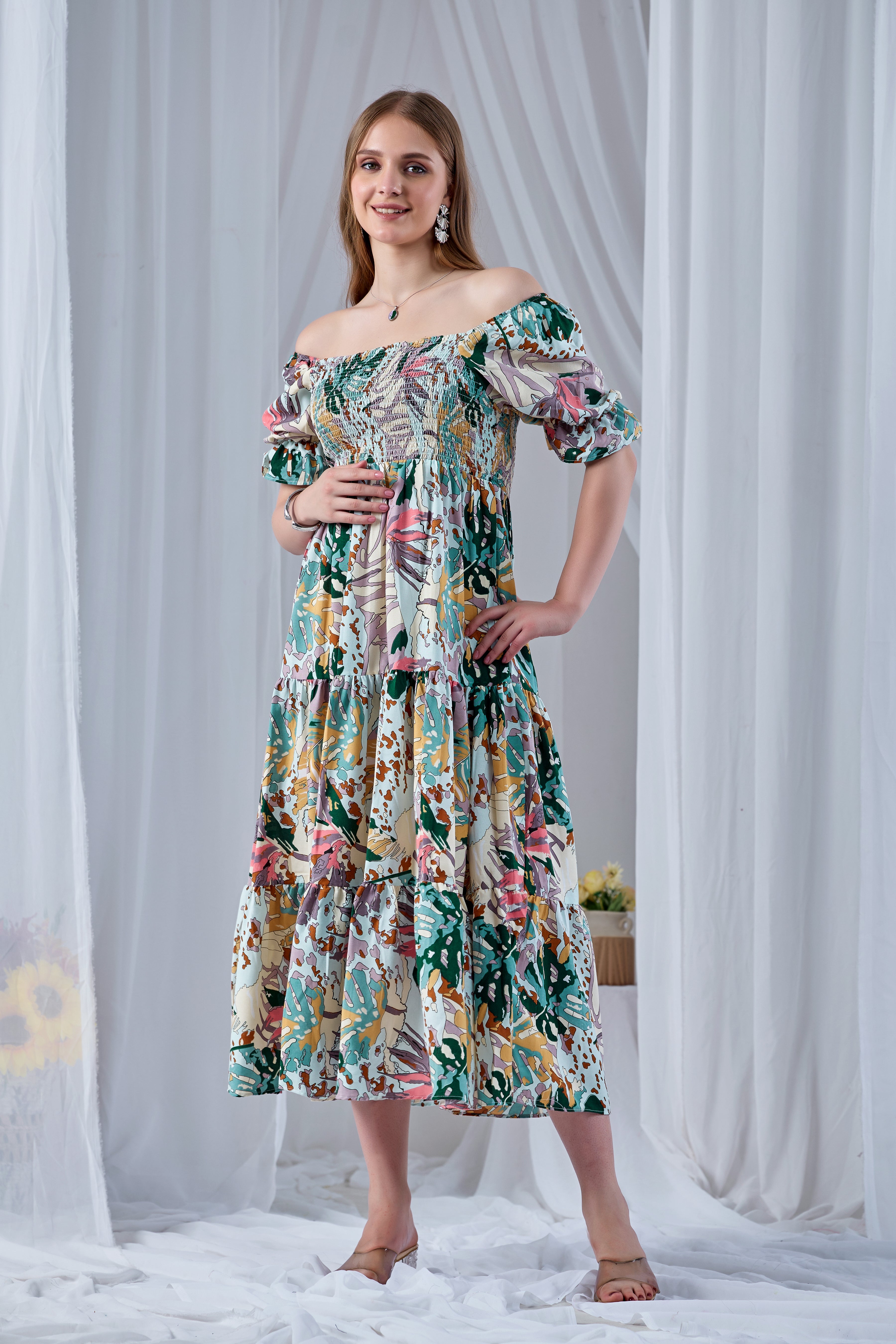 Pink Paradise Smocked Western Dress