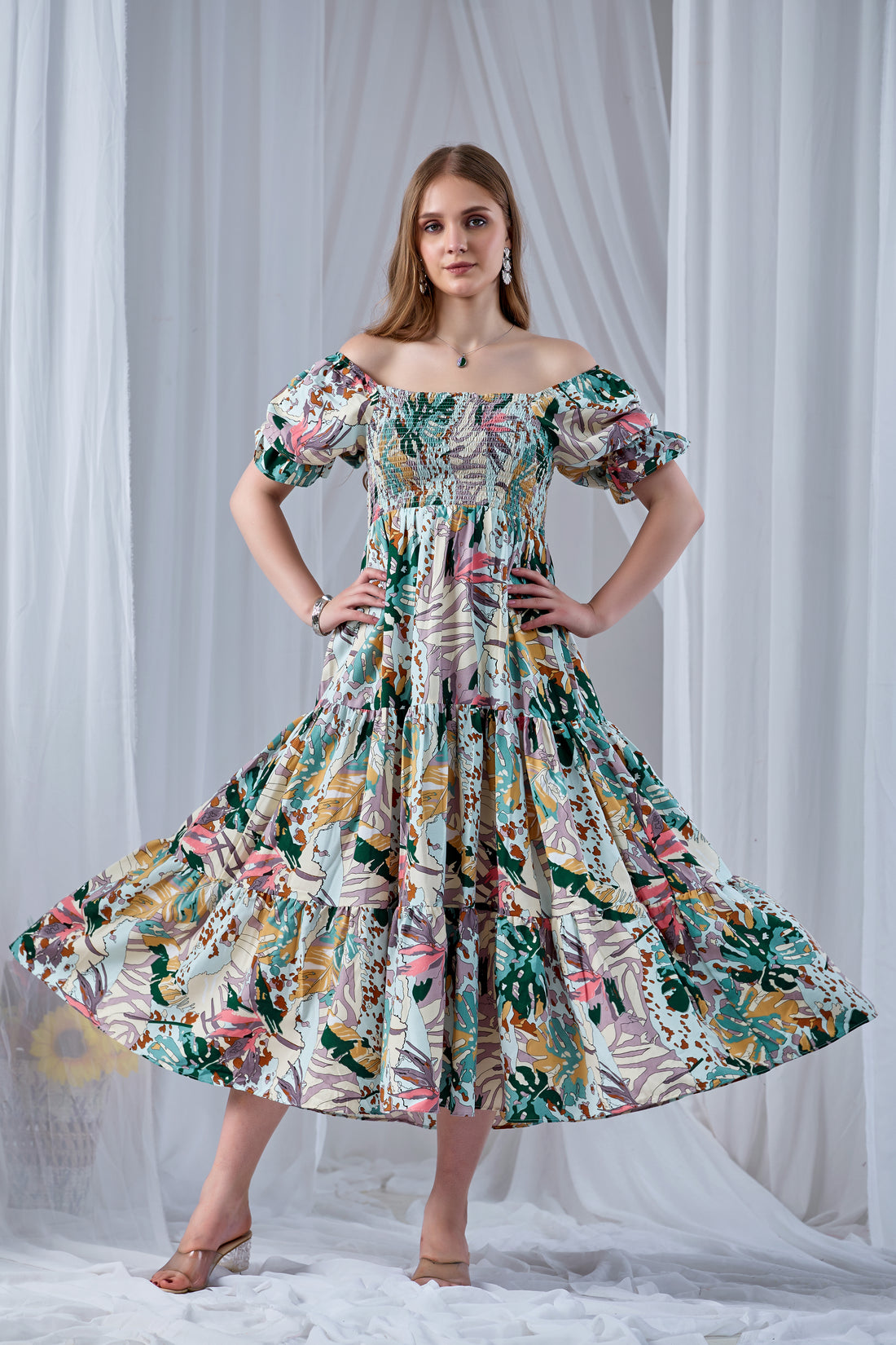 Pink Paradise Smocked Western Dress