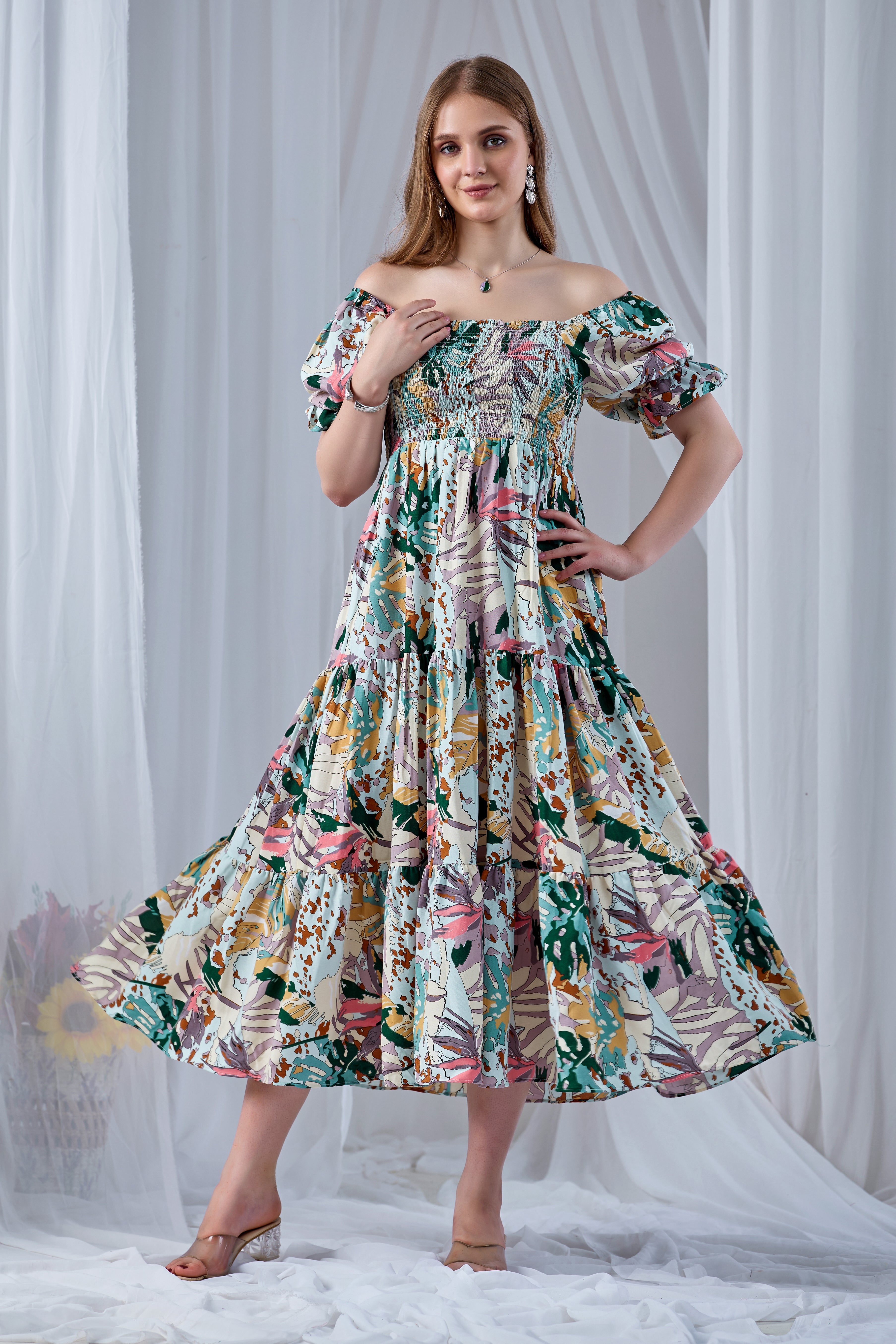 Pink Paradise Smocked Western Dress