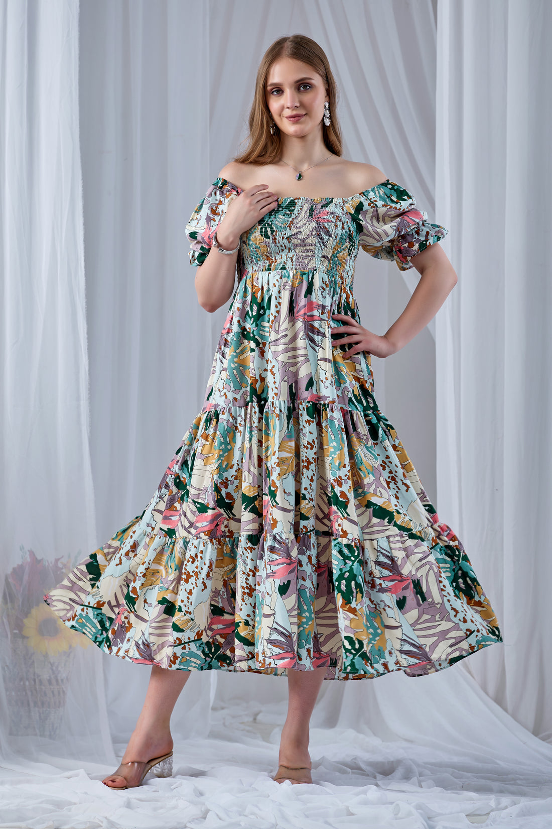 Pink Paradise Smocked Western Dress