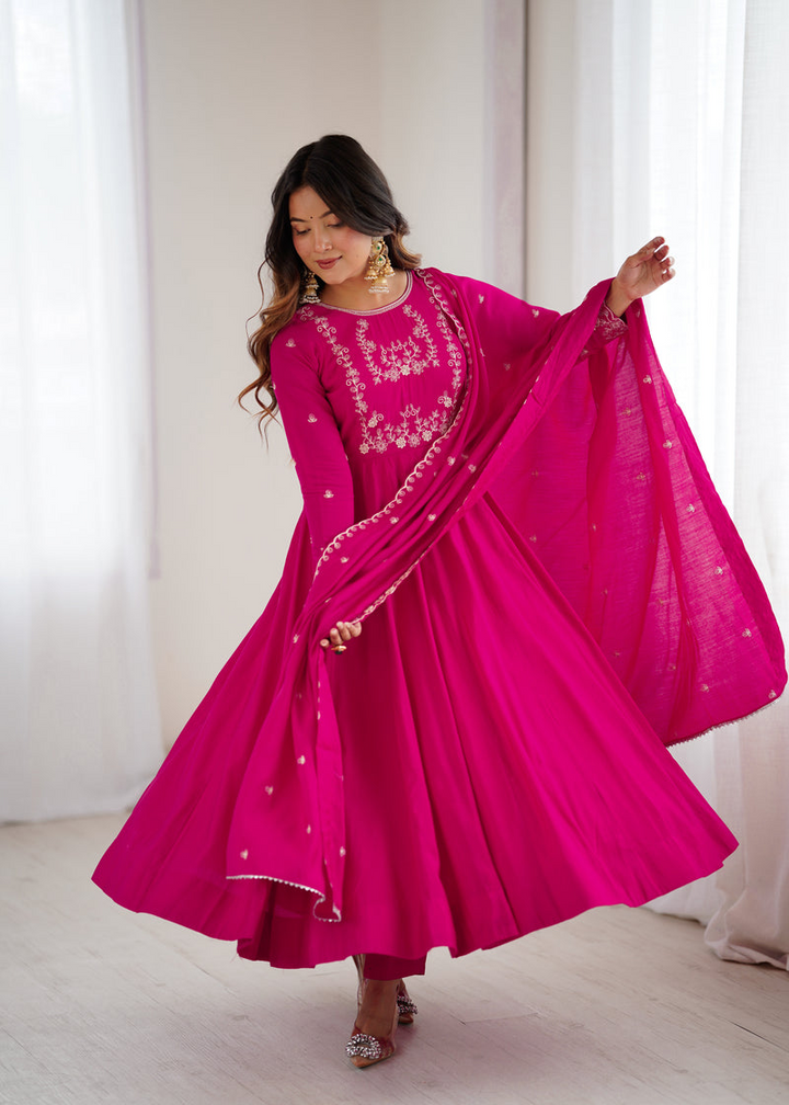 Ruhani Pink Premium Quality Anarkali Suit Set