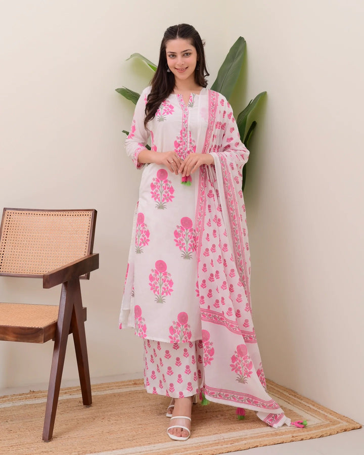 Graceful Floral Printed Kurti Set – Perfect for Festive & Casual Wear