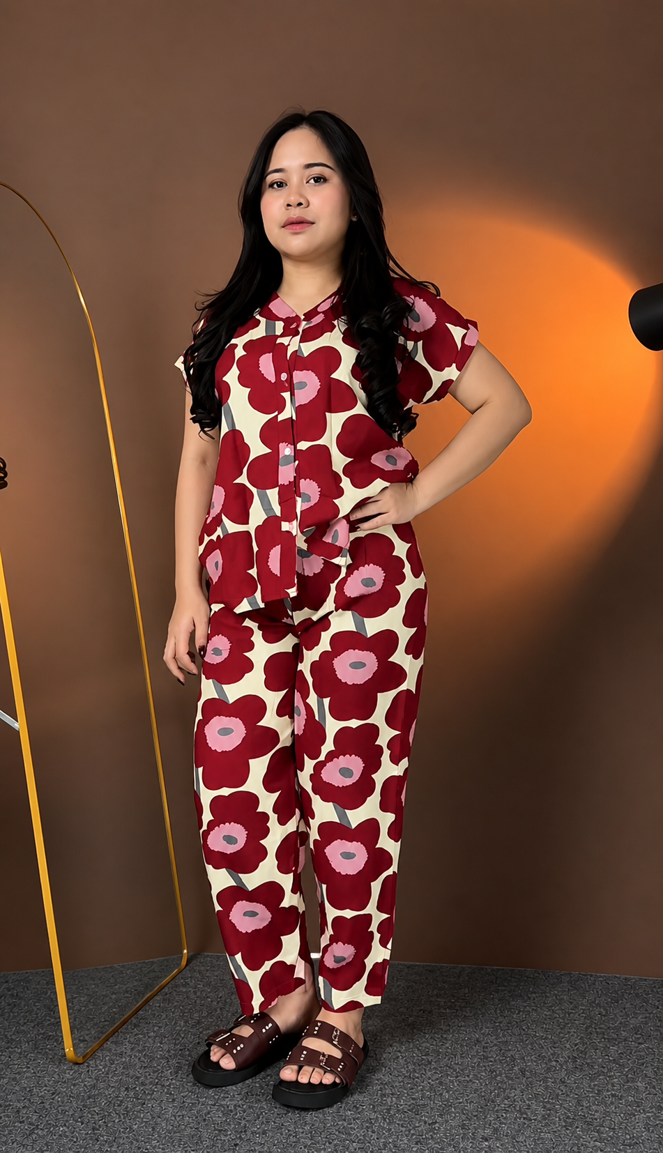 Retro Poppy Print Matching Co-ord Set