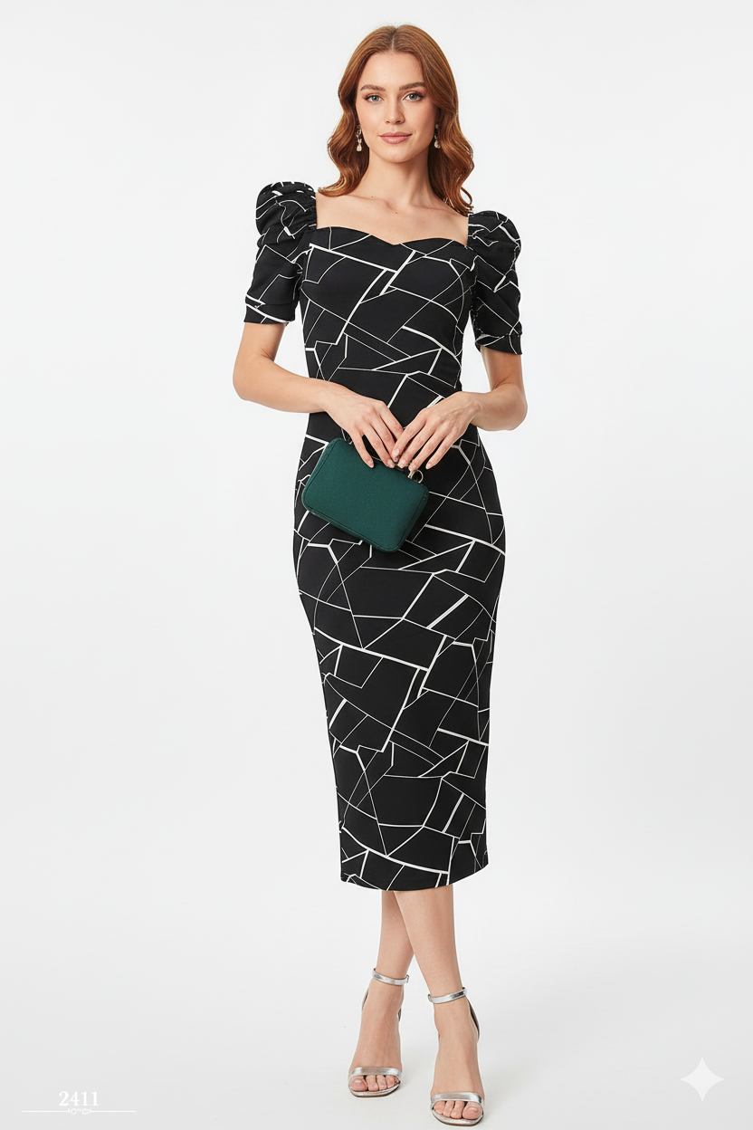 Midnight Geo Elegance Dress