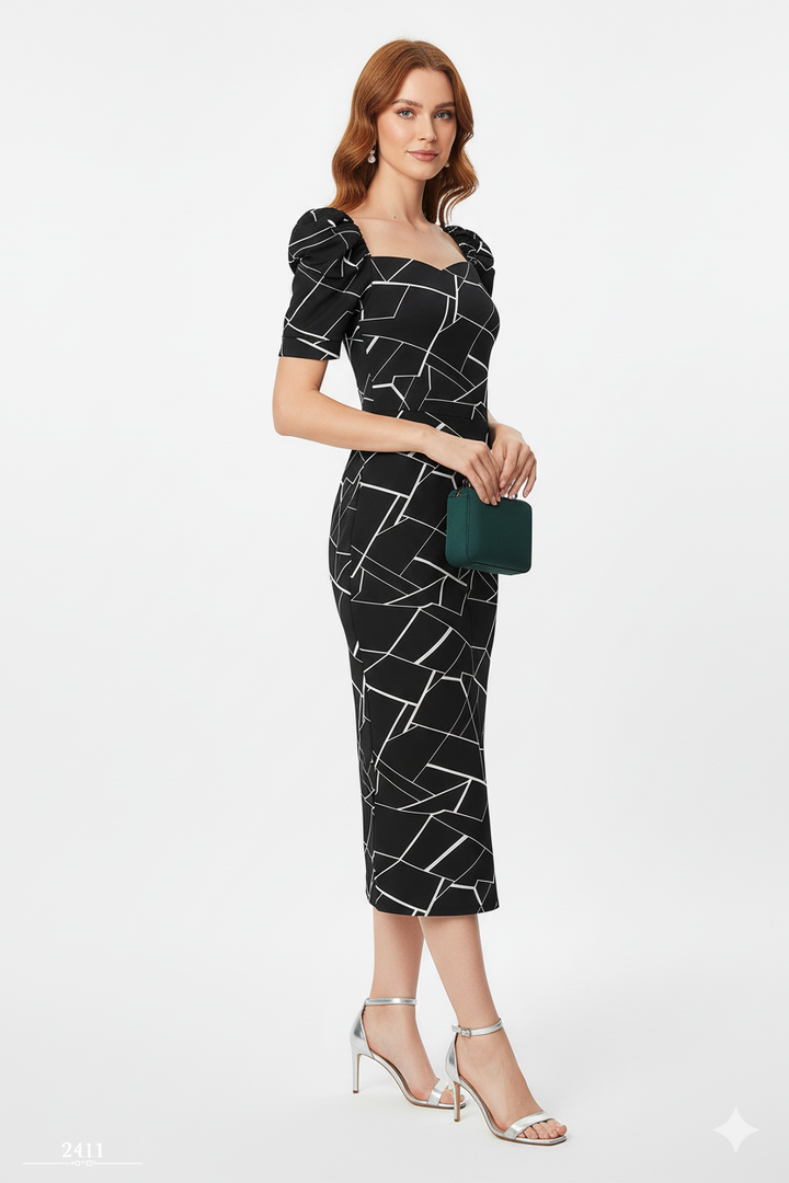 Midnight Geo Elegance Dress