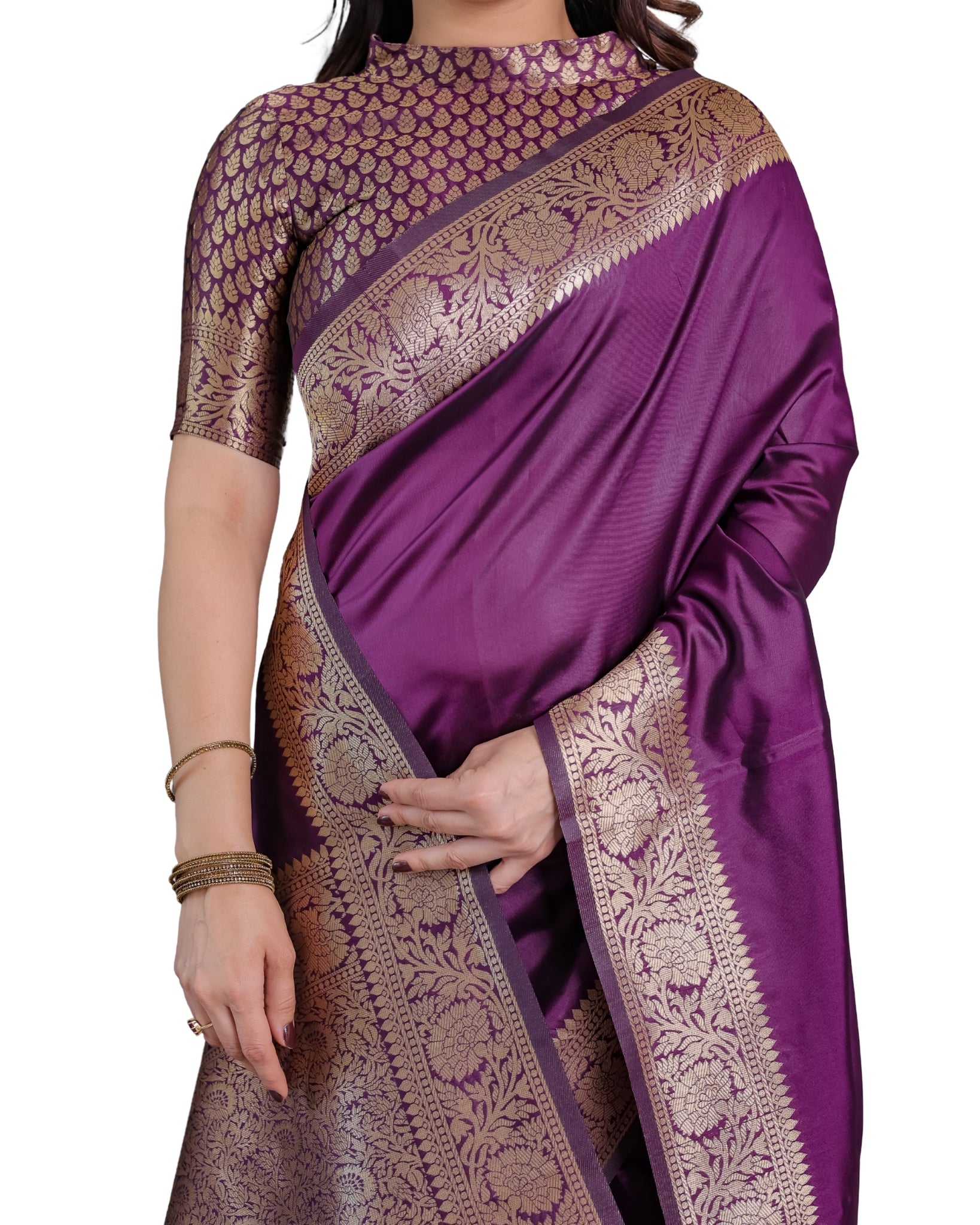 Majestic Purple Kanjivaram Saree