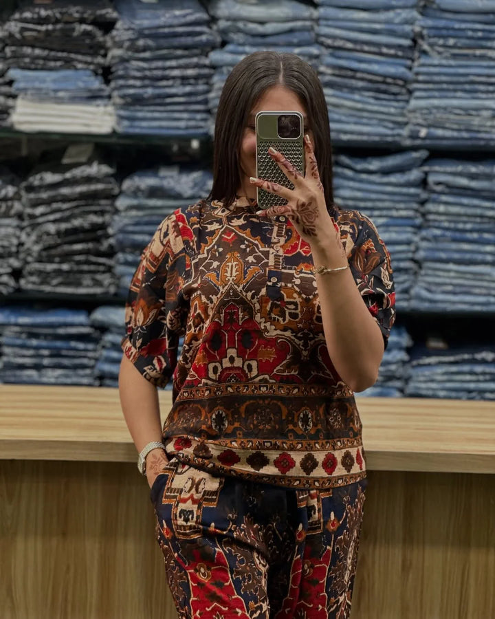 Women’s Multicolor Ethnic Printed Co-Ord Set