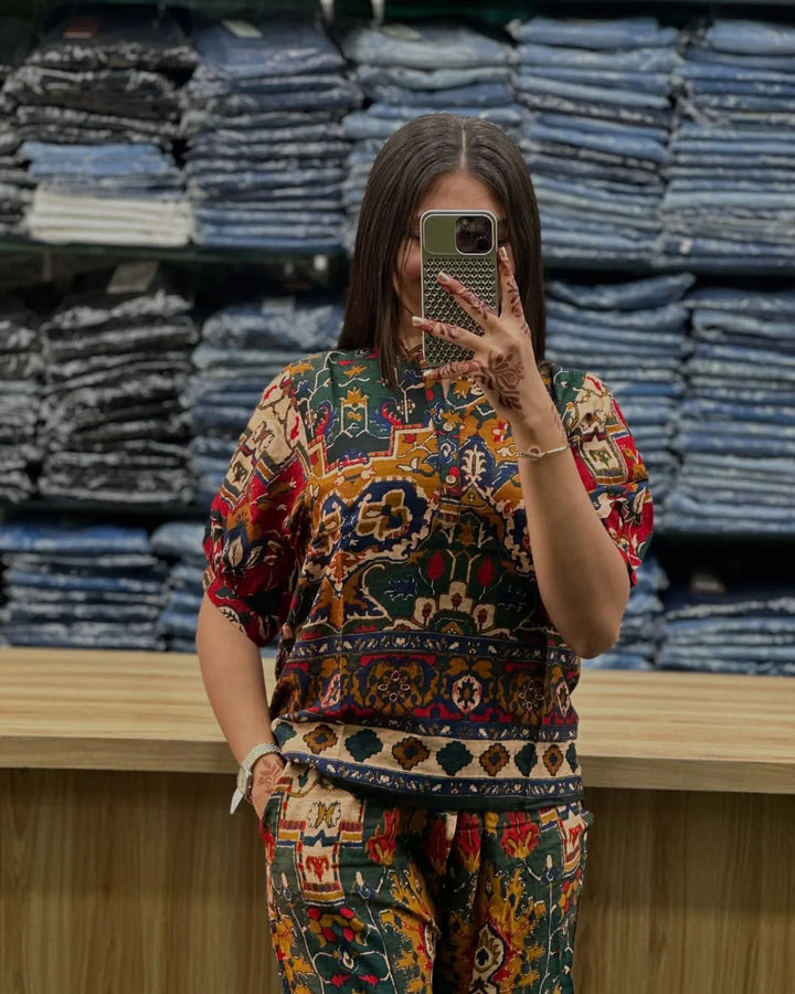 Women’s Multicolor Ethnic Printed Co-Ord Set