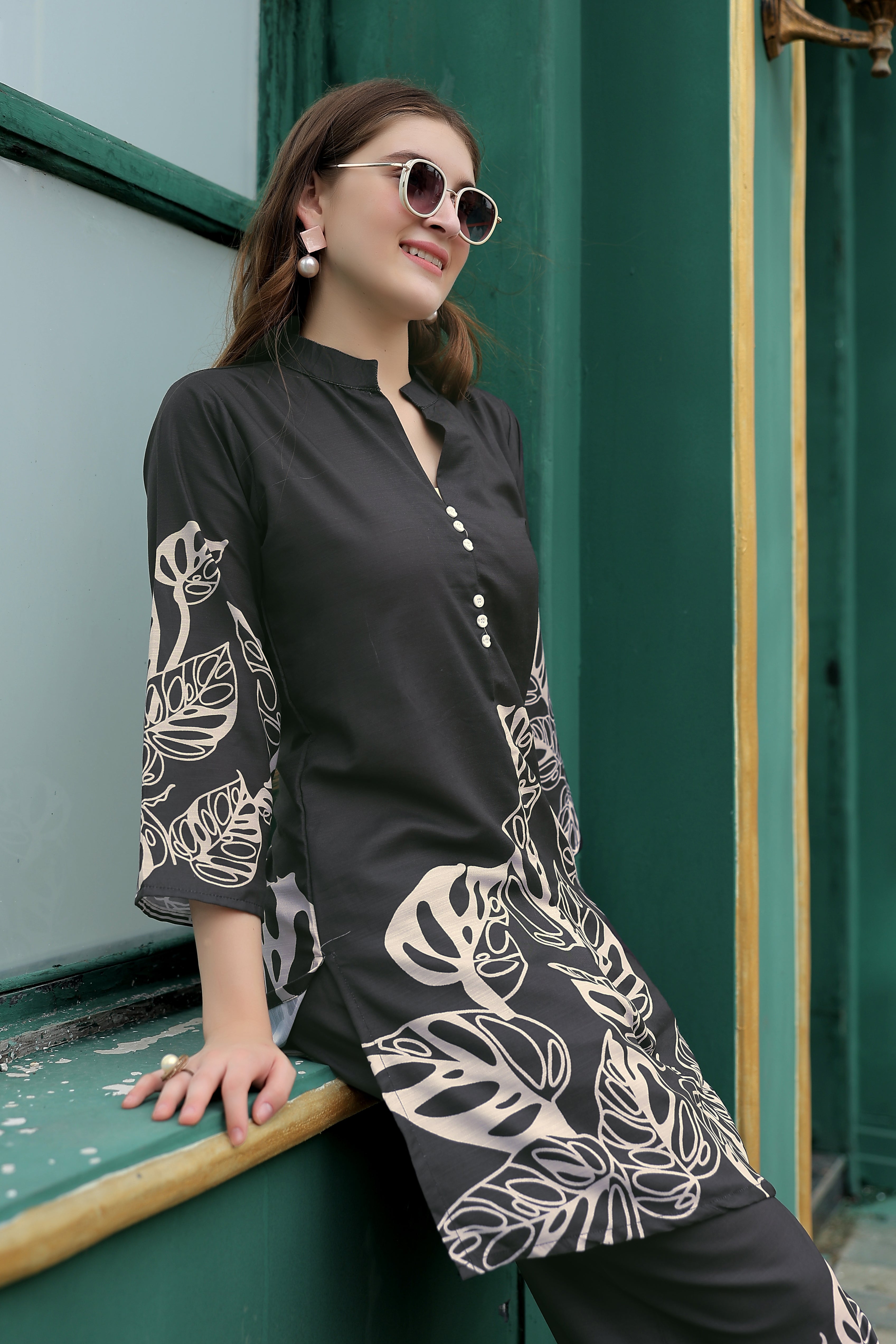 Trendy Black Two Piece Co-ord Set | Stylish Daily Wear