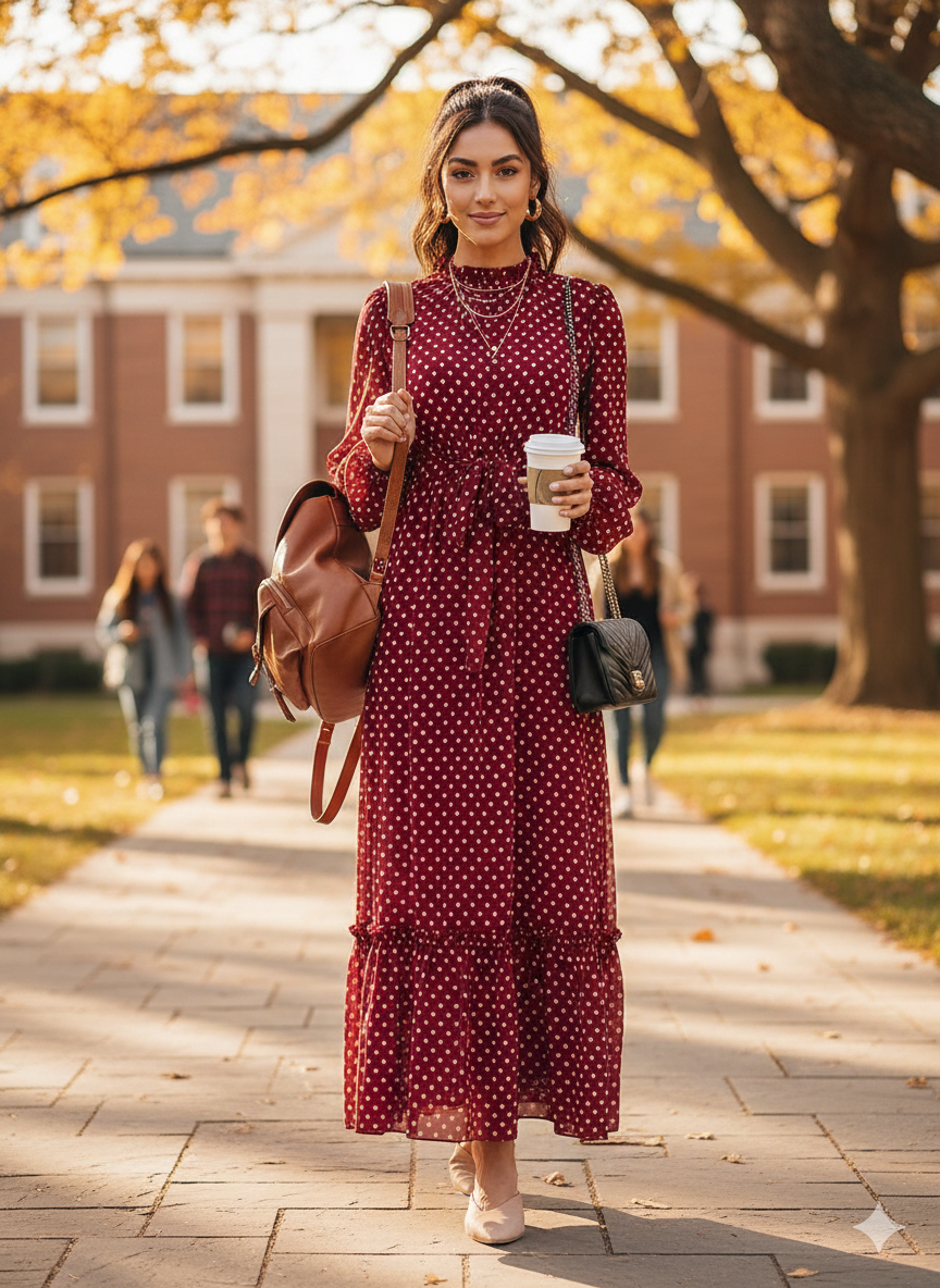 Midnight Polka Maxi Dress