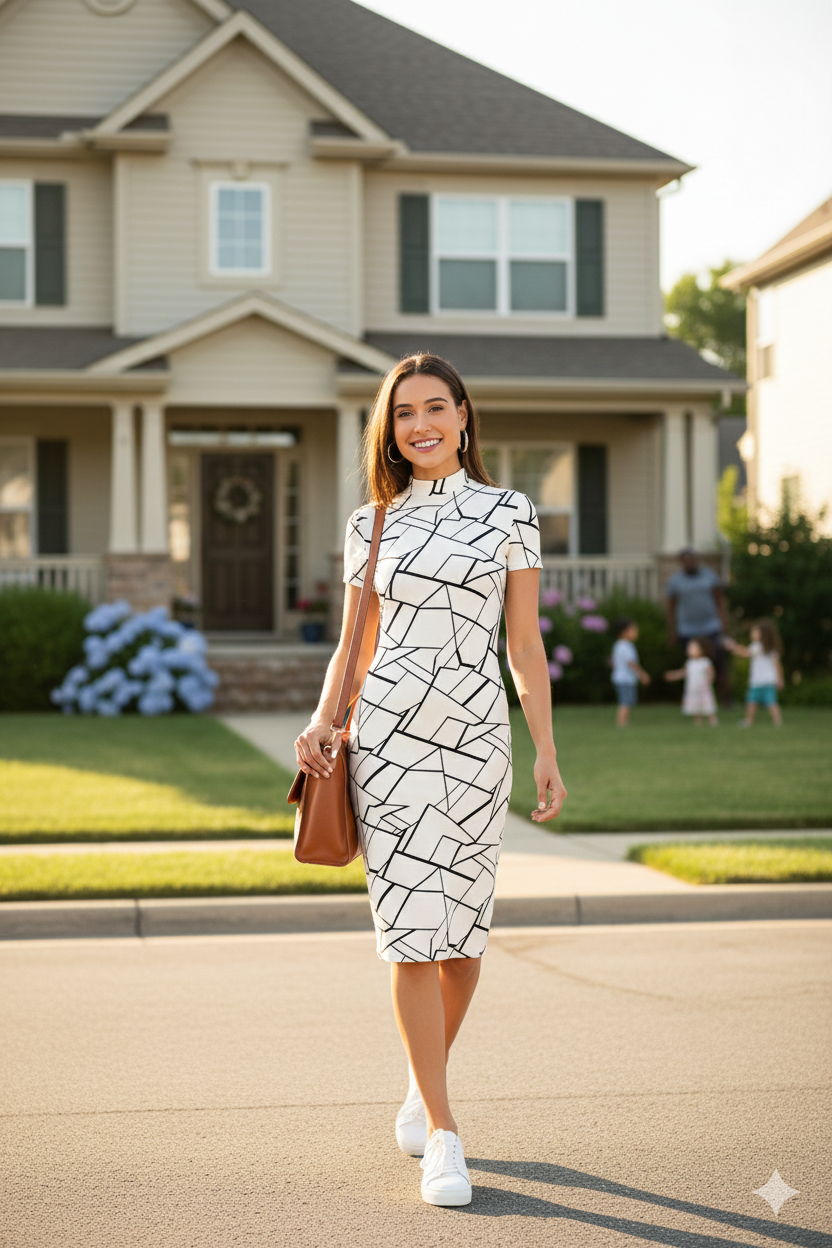 Midnight Geo Elegance Dress