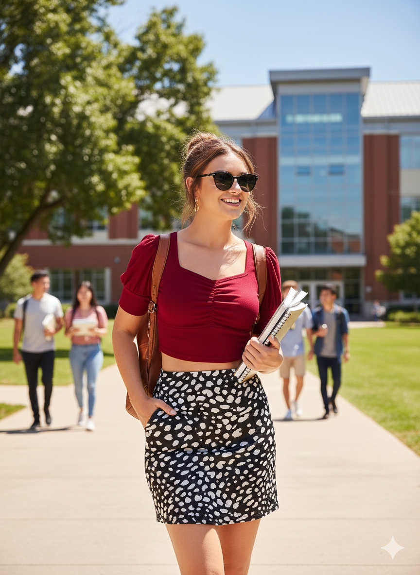 Midnight Chic Puff Sleeve Crop Top