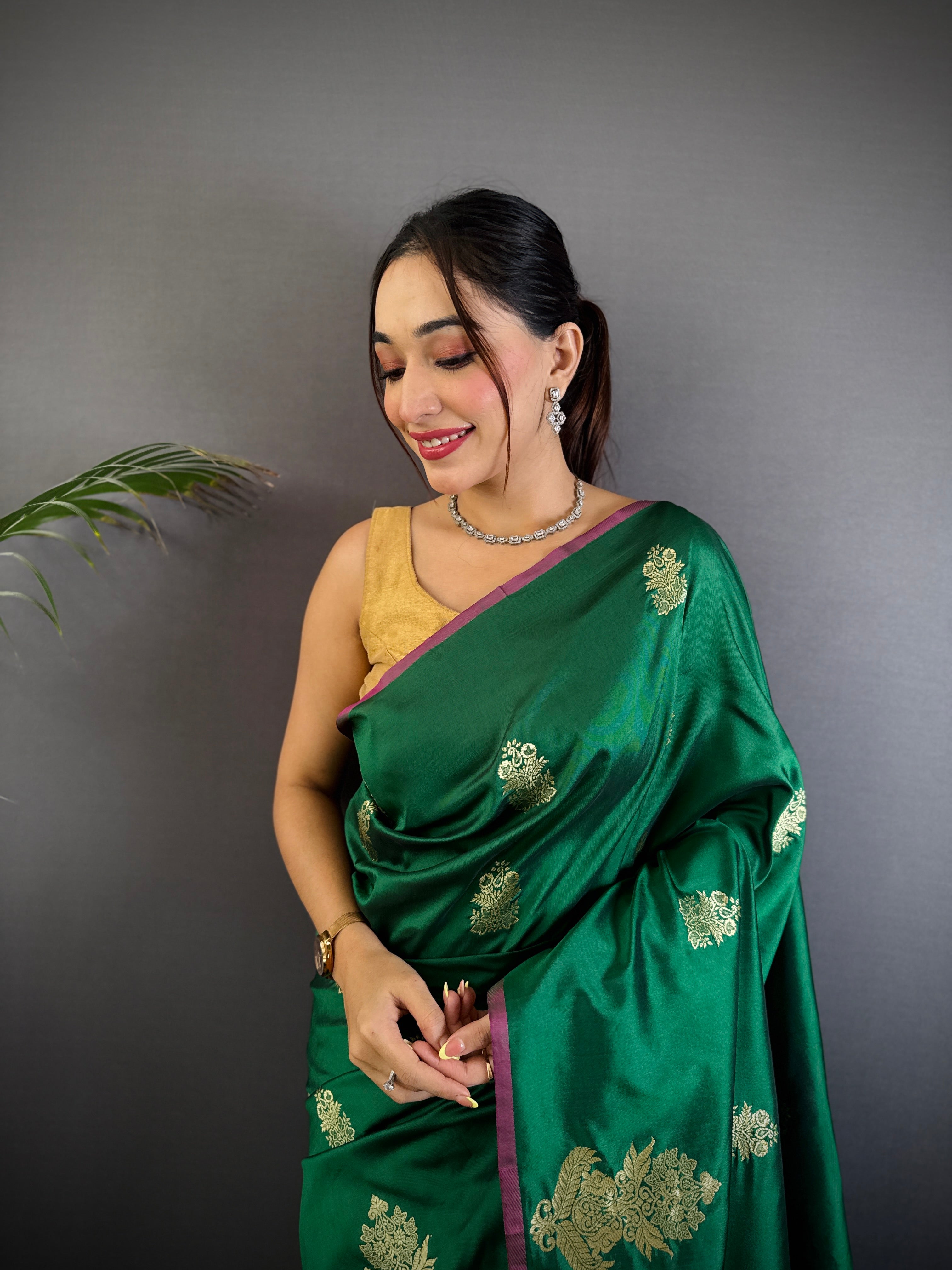 Mahalakshmi Royal Green Saree