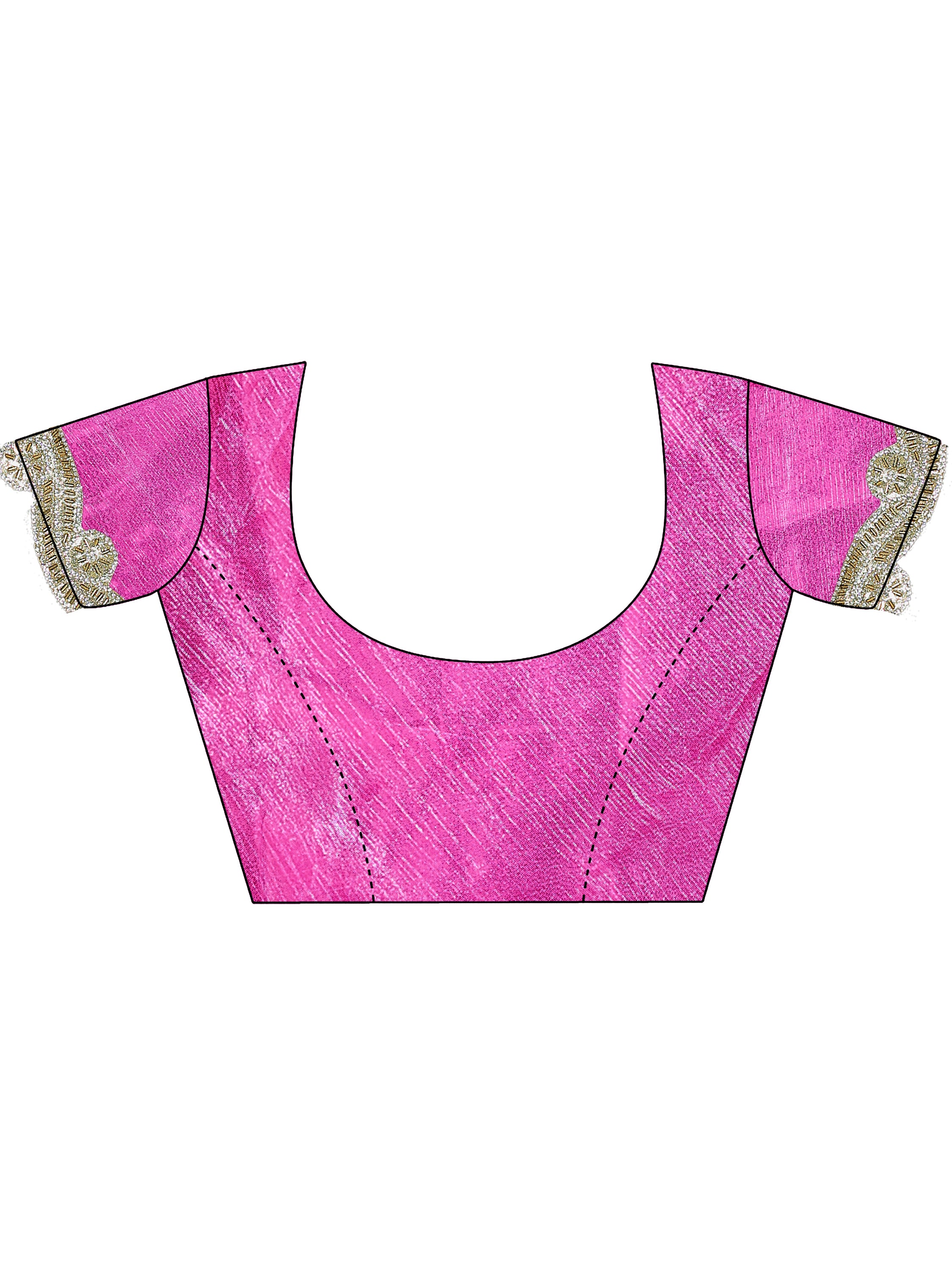 Elegant Rani Pink Designer Silk Saree with Rich Golden Lace Border