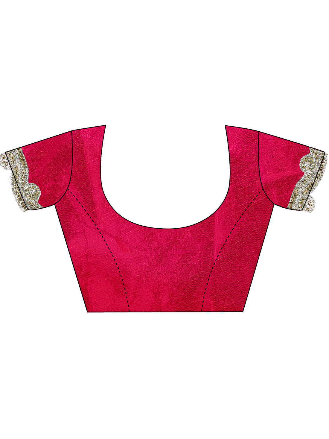 Royal Crimson Pink Designer Silk Saree with Luxurious Golden Lace Border