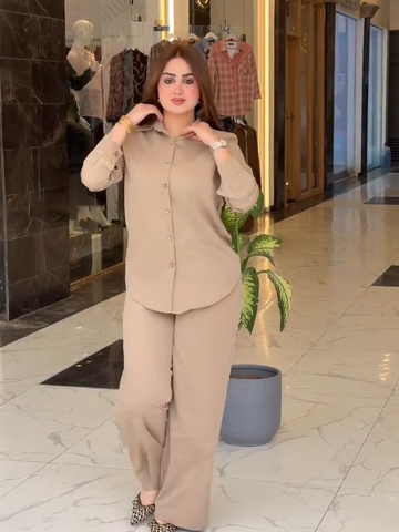 Women’s Solid Shirt Pant Co-Ord Set | Premium Casual Wear