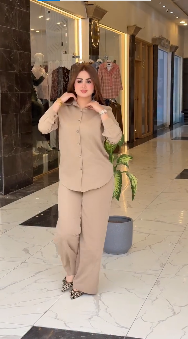 Women’s Solid Shirt Pant Co-Ord Set | Premium Casual Wear
