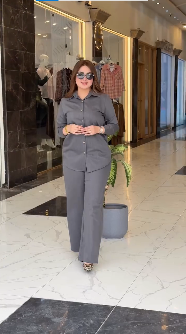 Women’s Solid Shirt Pant Co-Ord Set | Premium Casual Wear