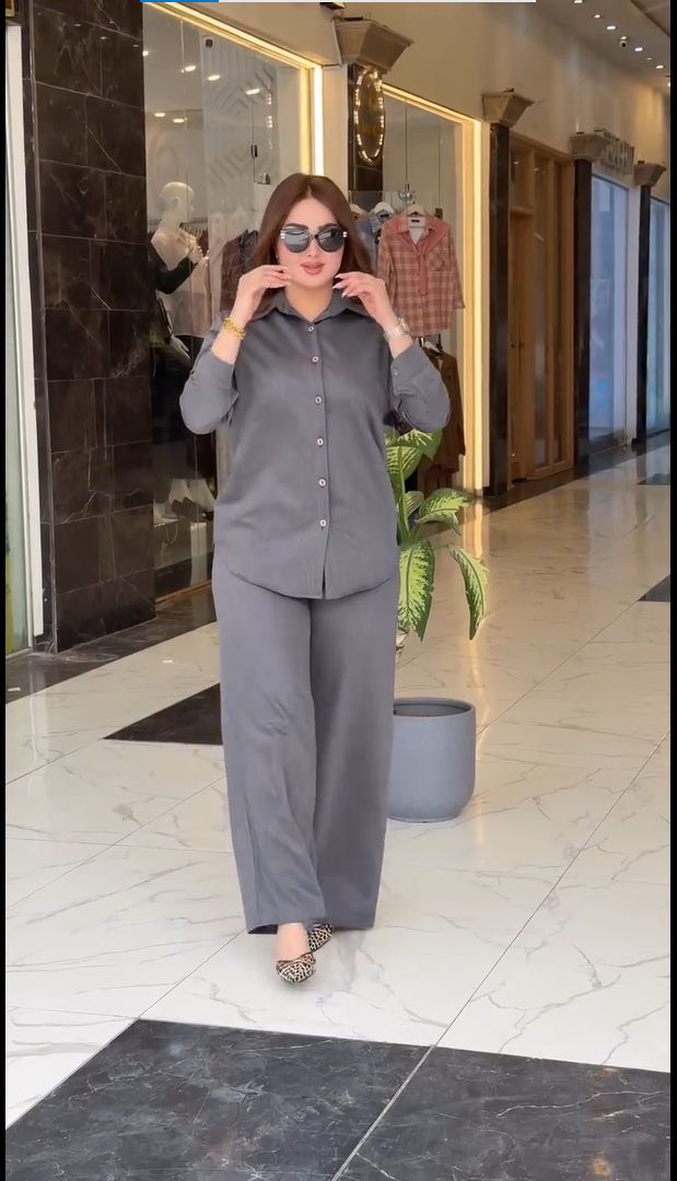 Women’s Solid Shirt Pant Co-Ord Set | Premium Casual Wear
