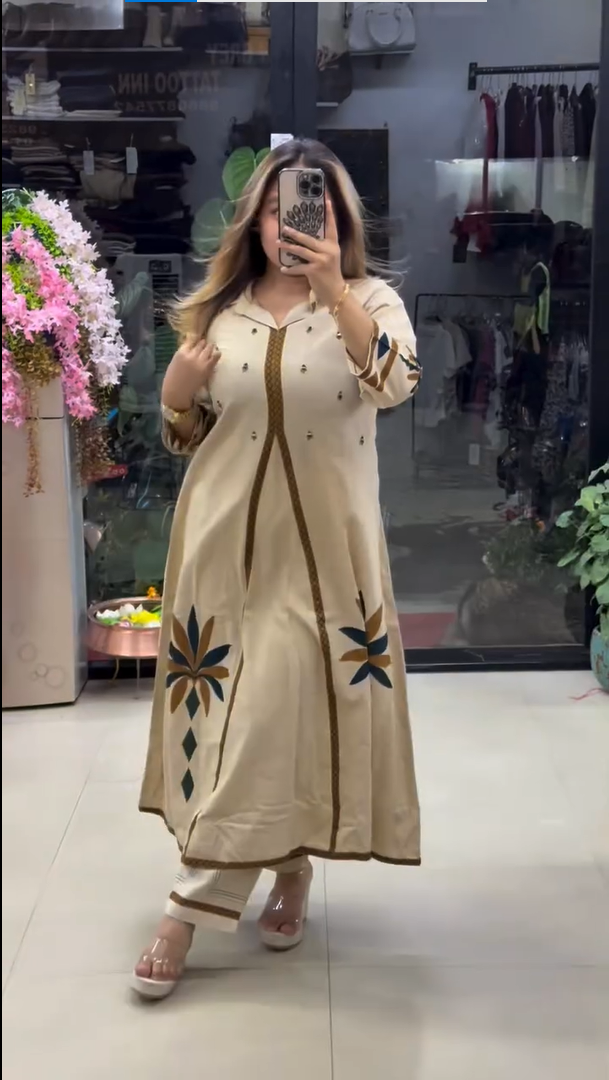 Luxury Ethnic Black A-Line Kurti