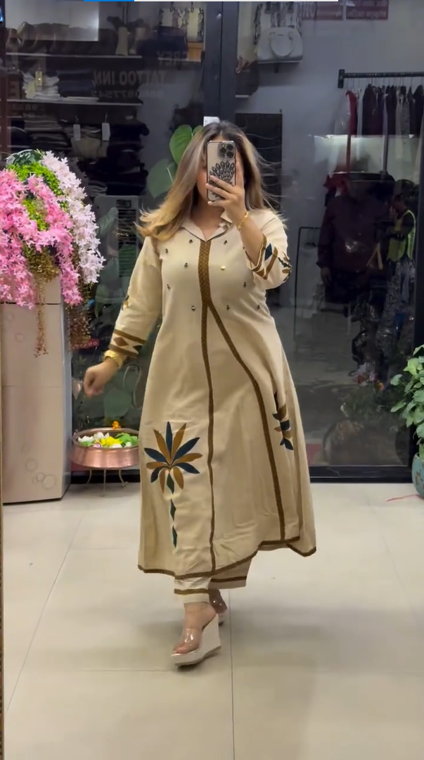 Luxury Ethnic Black A-Line Kurti