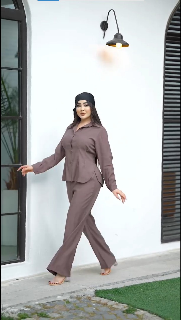 Premium Women’s Solid Shirt & Wide-Leg Pant Co-Ord Set