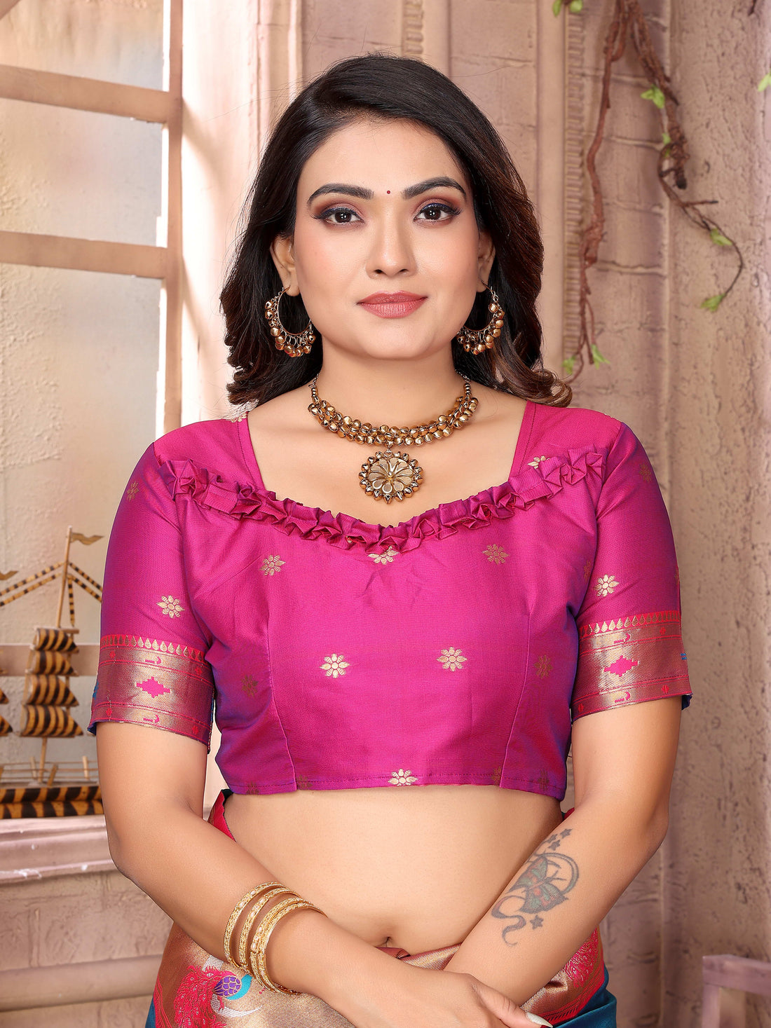 Aqua Rajwada Paithani Saree