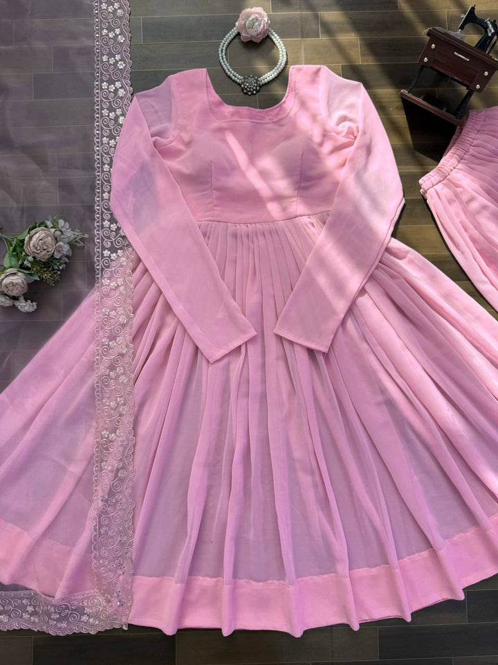Blush Pink Royal Anarkali Set