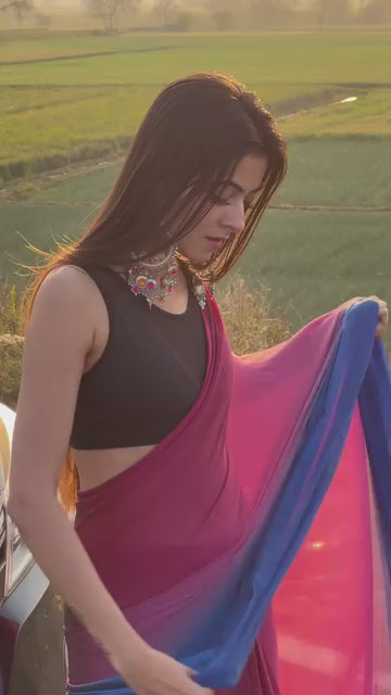 Aarvi Ombre Nylon Saree
